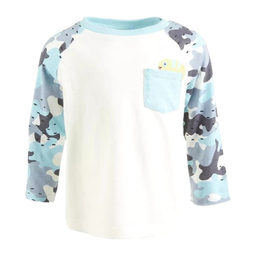 NWT FIRST IMPRESSIONS Toddler Boys Chameleon Blue Camo Cotton T-Shirt, Size: 3T